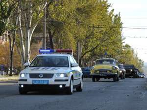 Автопробег ГАИ в Запорожье за безопасность дорожного движения.Фото